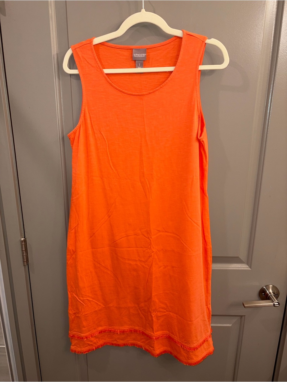 Chico's Bright Orange Sleeveless Cover-Up Dress